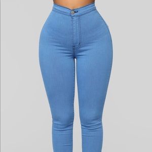 Super high waist denim skinnies